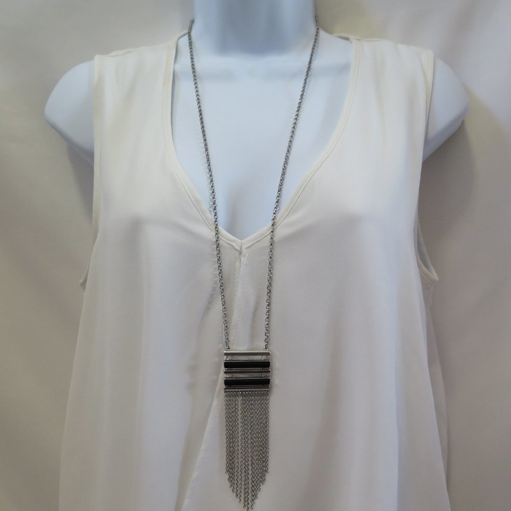 Silver Tone w/Black Accents Statement Necklace